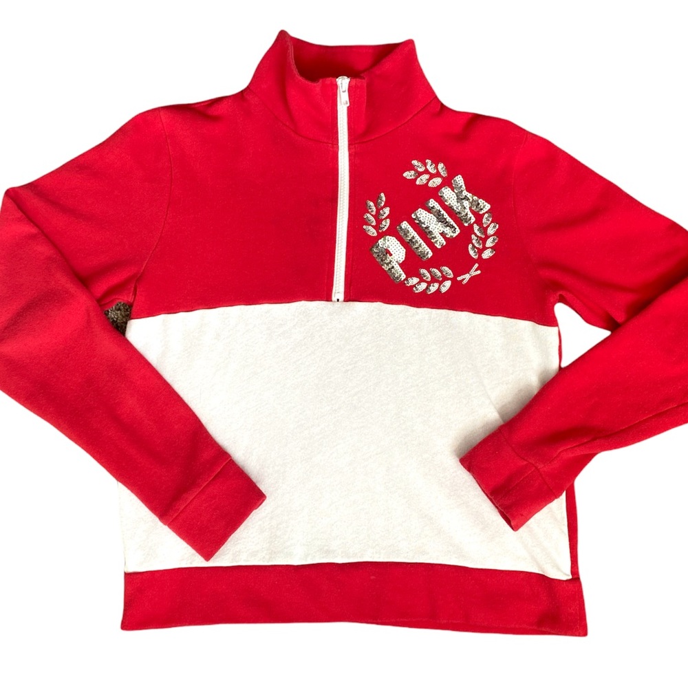 🔴 5/$45 SALE 🔴 PINK VICTORIAS SECRET | 3/4 Zip Pullover sweatshirt